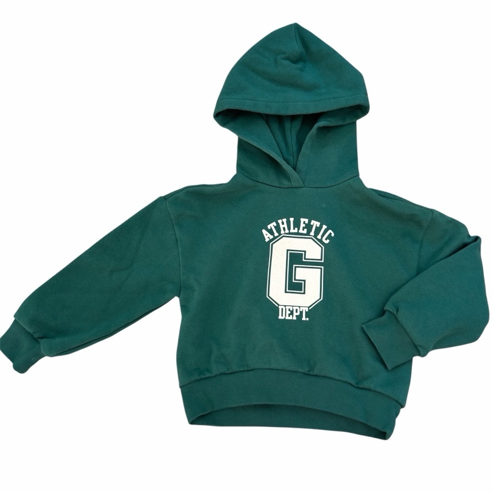 GAP Kids S 6-7 Green Athletic Dept Cropped Hoodie Sweatshirt - Picture 2 of 10